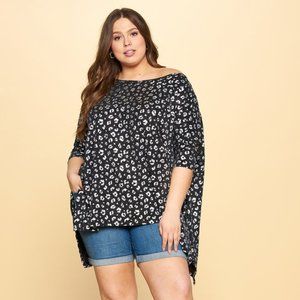 Curvy Silver Leopard Tunic